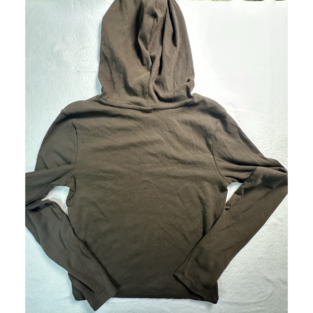 Wild Fable Medium Brown Long Sleeve with Hoodie Shirt NWT - Picture 5 of 5
